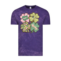 Cloud Purple st patricks day clover Vintage Tee - MaliasSmallBusiness