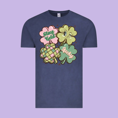 St Patricks Day Clover Vintage Tee Designed By Maliassmallbusiness
