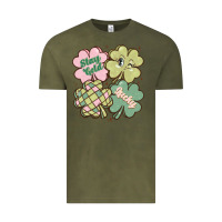 Vintage Olive st patricks day clover Vintage Tee - MaliasSmallBusiness