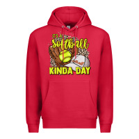 Cardinal It's a Softball kinda day leopard Premium Hoodie - HowdyJamesFarm