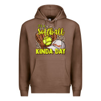Chestnut It's a Softball kinda day leopard Premium Hoodie - HowdyJamesFarm