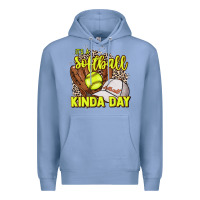 Colony Blue It's a Softball kinda day leopard Premium Hoodie - HowdyJamesFarm