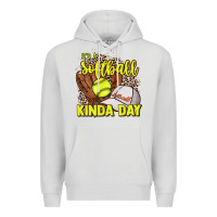 Dove Grey It's a Softball kinda day leopard Premium Hoodie - HowdyJamesFarm