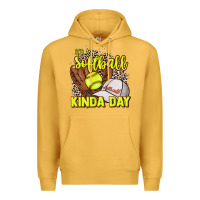 Mustard It's a Softball kinda day leopard Premium Hoodie - HowdyJamesFarm