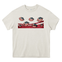 Cream american flag lips 16oz libbey cup Heavy Core Tee - HRA Design Shop