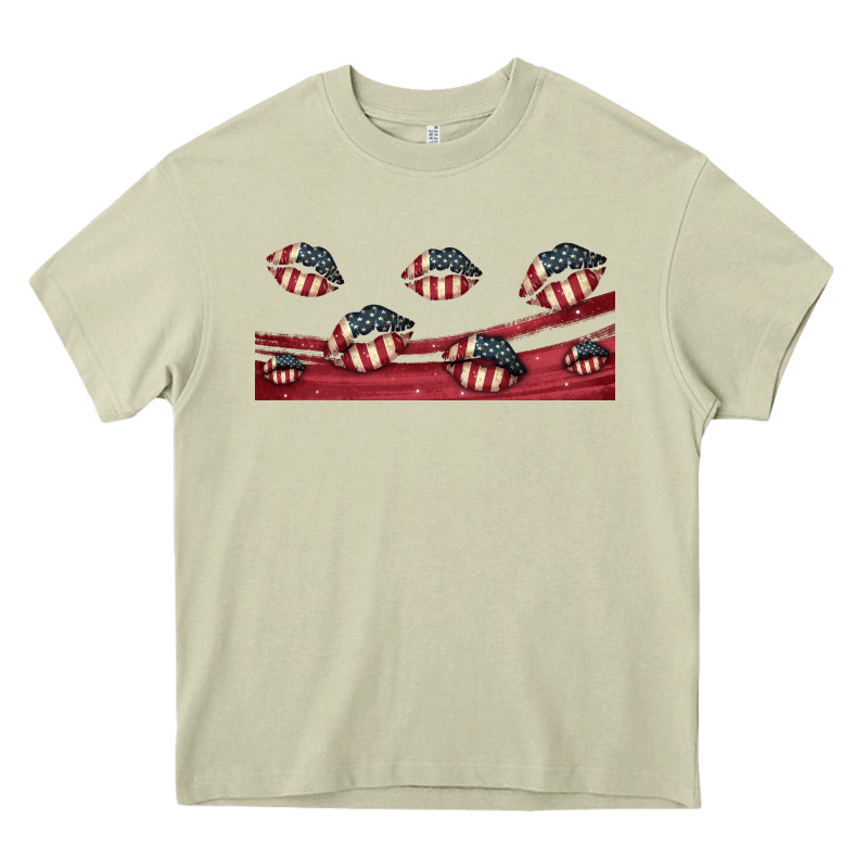 American Flag Lips 16oz Libbey Cup Heavy Core Tee by HRA Design Shop | Teevron