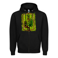 Black Cactus Leopard Frame Zipper Hoodie - Bettercallsaul