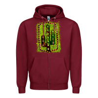 Burgundy Cactus Leopard Frame Zipper Hoodie - Bettercallsaul