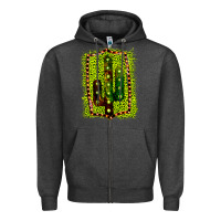Charcoal Heather Cactus Leopard Frame Zipper Hoodie - Bettercallsaul