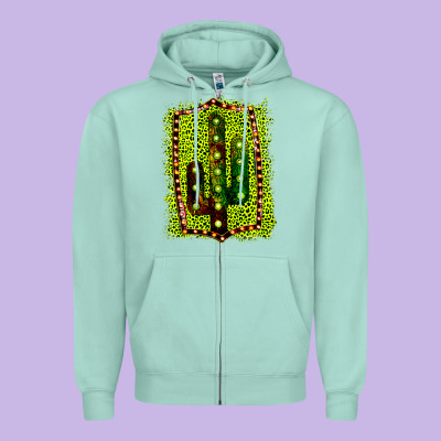 Cactus Leopard Frame Zipper Hoodie Designed By Bettercallsaul