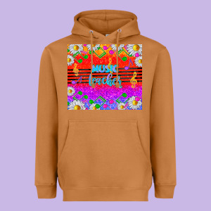 Rainbow Music Teacher Heavyweight Hoodie Designed By Tumblerdesignbyshophia
