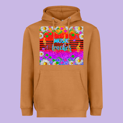 Rainbow Music Teacher Heavyweight Hoodie Designed By Tumblerdesignbyshophia
