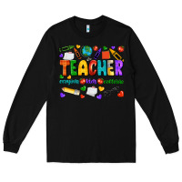 Black teacher crayons kids caffeine Long Sleeve Tee - NancyCooperArtShop