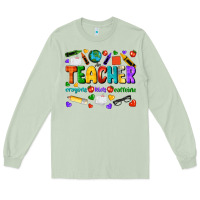 Matcha teacher crayons kids caffeine Long Sleeve Tee - NancyCooperArtShop
