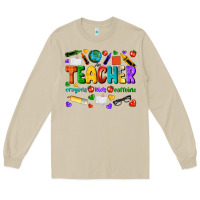 Mushroom teacher crayons kids caffeine Long Sleeve Tee - NancyCooperArtShop