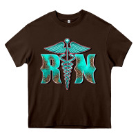 Chocolate Brown registered medical symbol nurse Heavy Core Tee - BarkalooDesign