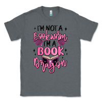 Charcoal Heather i'm not a booksorm i'm a book dragon Classic Tee - MaliasSmallBusiness