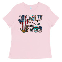 Bubblegum Pink wild and free Ladies Tee - CowhideDigitalArt