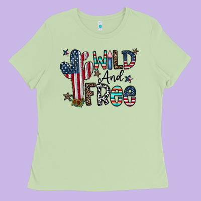 Wild And Free Ladies Tee Designed By Cowhidedigitalart