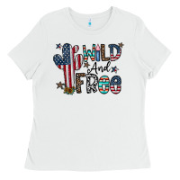 White wild and free Ladies Tee - CowhideDigitalArt
