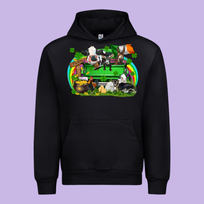 St. Patrick's Day Farm Animal Truck Urban Hoodie Designed By Fadigitalartstudio