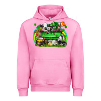 Fuchsia Pink St. Patrick's Day farm animal truck Urban Hoodie - FaDigitalArtStudio