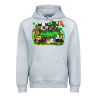 Heather Grey St. Patrick's Day farm animal truck Urban Hoodie - FaDigitalArtStudio