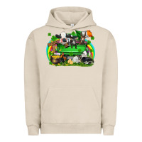 Pigment French Oak St. Patrick's Day farm animal truck Urban Hoodie - FaDigitalArtStudio