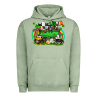 Pigment Oil Green St. Patrick's Day farm animal truck Urban Hoodie - FaDigitalArtStudio