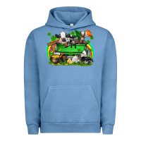 Pigment Pebble Blue St. Patrick's Day farm animal truck Urban Hoodie - FaDigitalArtStudio