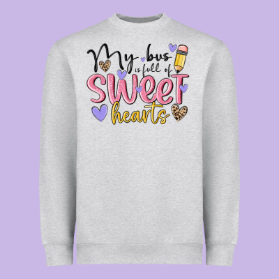 My Bus Full Of Sweet Hearts Heavyweight Sweatshirt Designed By Maliassmallbusiness