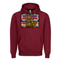 Burgundy Serape Cactus Zipper Hoodie - Bettercallsaul