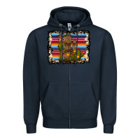 Navy Serape Cactus Zipper Hoodie - Bettercallsaul