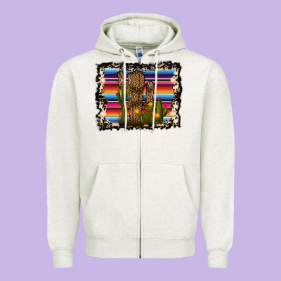 Serape Cactus Zipper Hoodie Designed By Bettercallsaul