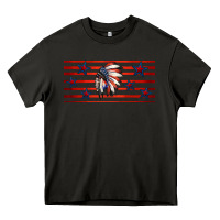 Asphalt patriotic native american headdress 16oz libbey cup Heavy Core Tee - HRA Design Shop