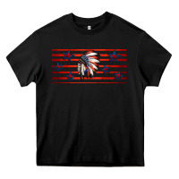 Black patriotic native american headdress 16oz libbey cup Heavy Core Tee - HRA Design Shop