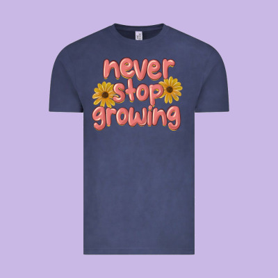 Never Stop Growing Vintage Tee Designed By Maliassmallbusiness