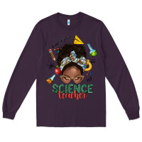 Plum science teacher afro messy bun Long Sleeve Tee - NancyCooperArtShop