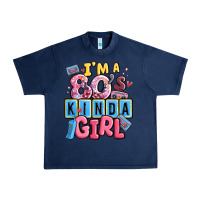 Navy i'm a 80's kinda girl Urban Heavy Tee - MaliasSmallBusiness