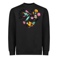 Black vanilla eggs sugar cocoa and kitchen heart Heavyweight Sweatshirt - MaliasSmallBusiness