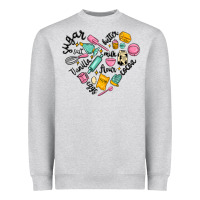 Heather Grey vanilla eggs sugar cocoa and kitchen heart Heavyweight Sweatshirt - MaliasSmallBusiness