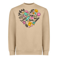 Mushroom vanilla eggs sugar cocoa and kitchen heart Heavyweight Sweatshirt - MaliasSmallBusiness