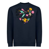 Navy vanilla eggs sugar cocoa and kitchen heart Heavyweight Sweatshirt - MaliasSmallBusiness