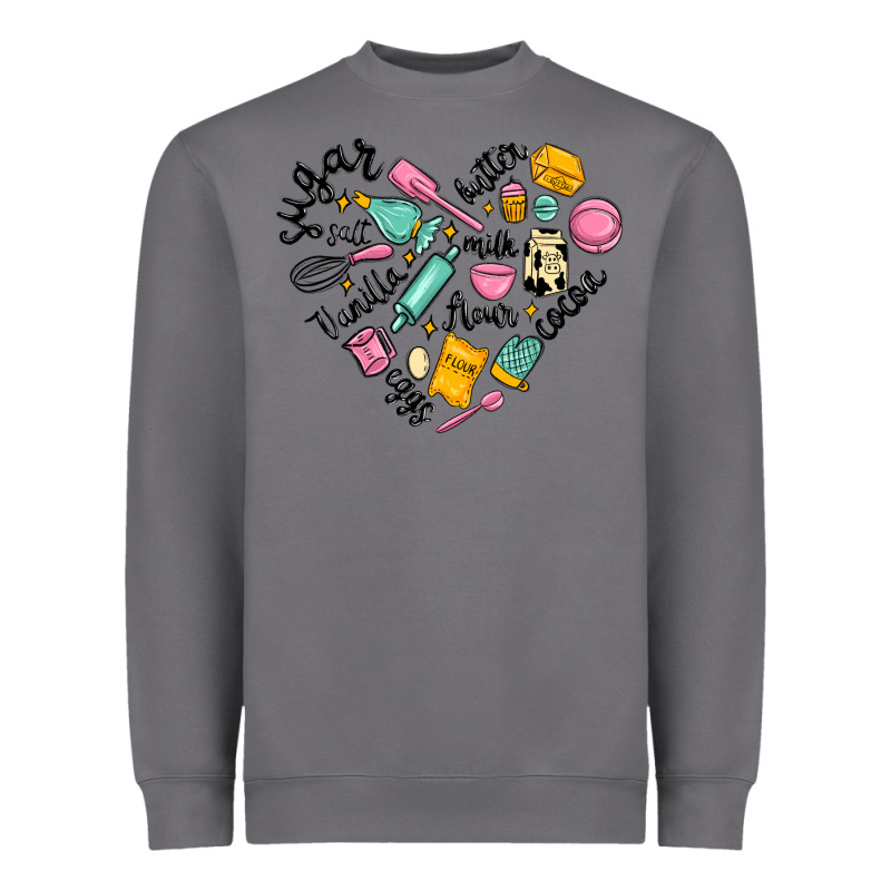 Vanilla Eggs Sugar Cocoa And Kitchen Heart Heavyweight Sweatshirt by MaliasSmallBusiness | Teevron