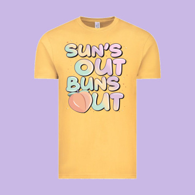 Sun's Out Buns Out Vintage Tee Designed By Jahusdesignshop