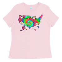 Bubblegum Pink lgbtq america map Ladies Tee - HRA Design Shop