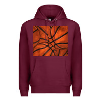Burgundy distressed basketball pattern Premium Hoodie - TumblerDesignByShophia