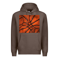 Coffee distressed basketball pattern Premium Hoodie - TumblerDesignByShophia
