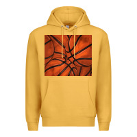 Mustard distressed basketball pattern Premium Hoodie - TumblerDesignByShophia
