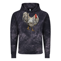 Cloud Black Dominique Rooster Vintage Hoodie - LillyAllenDesigns